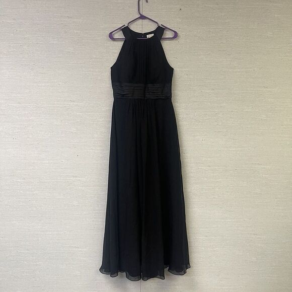 AW Bridal Womens  Sleeveless Dress Black Sz 12 zipper is broken, needs replaced - Picture 2 of 10